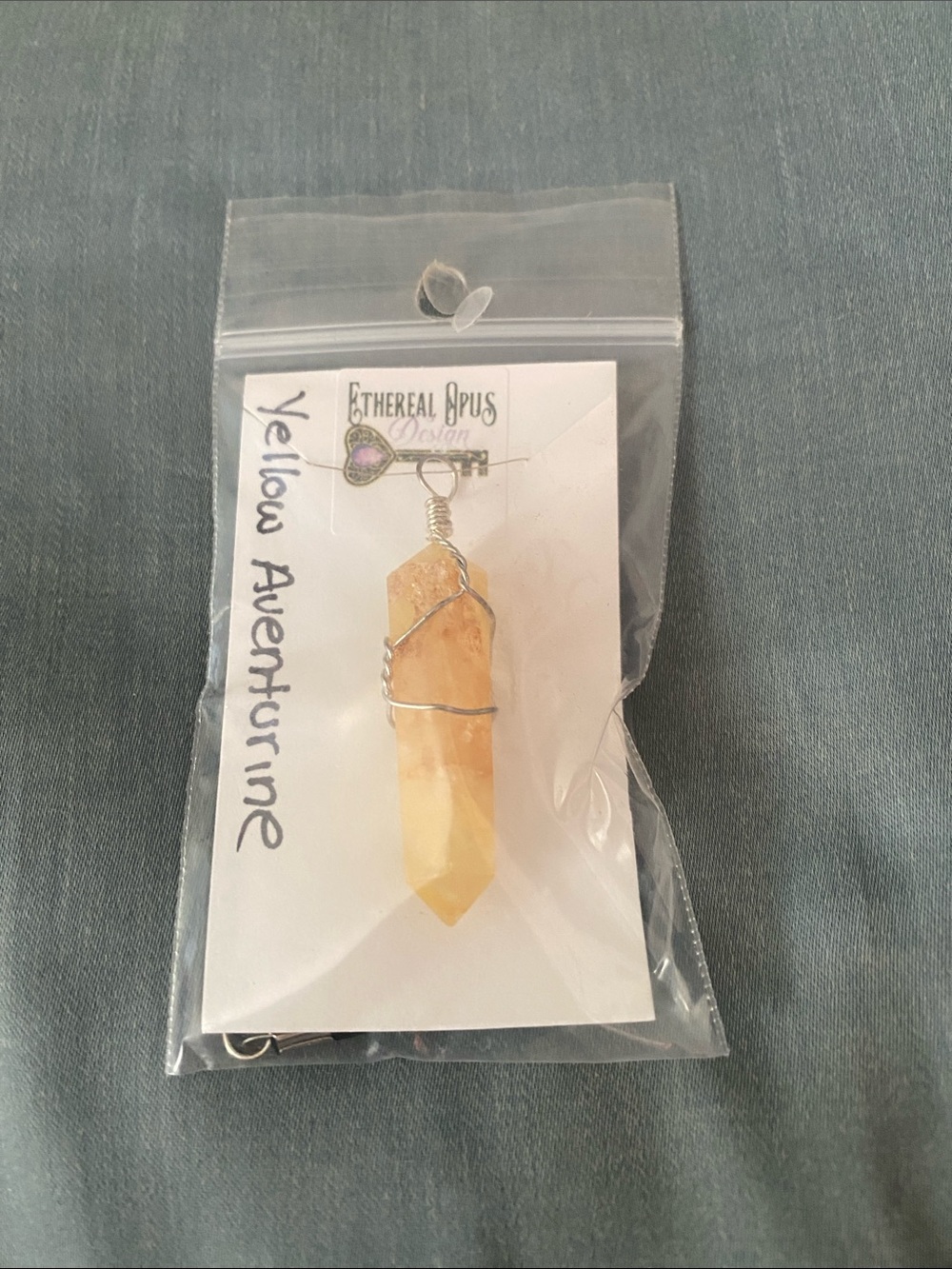Yellow Aventurine Pendant Necklace